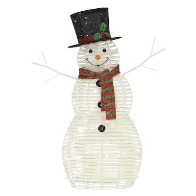 Puleo International 48" Outdoor Pre-Lit Snowman with LED Lights