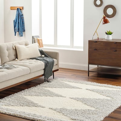 Livabliss Everton Boho Diamond Plush Area Rug