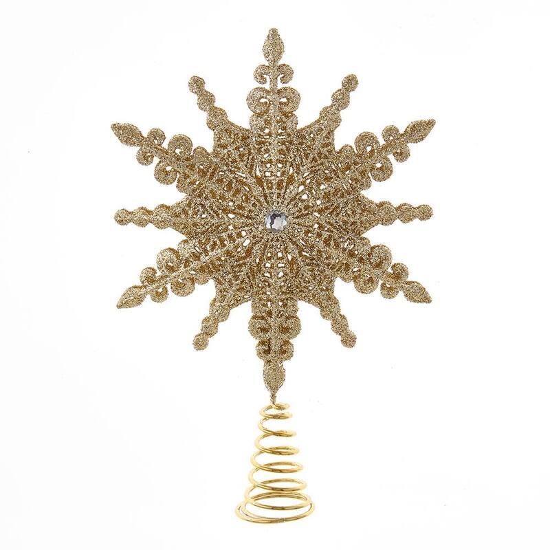 Kurt Adler 8-Inch Champagne Gold Star Tree Topper