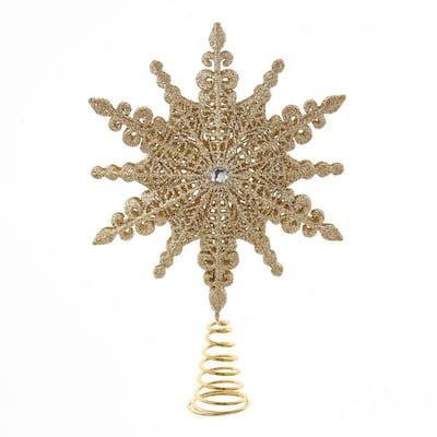 Kurt Adler 8-Inch Champagne Gold Star Tree Topper