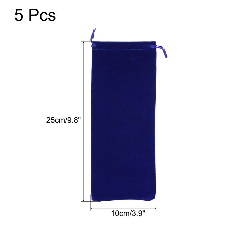 Microfiber Pouch Soft Storage Drawstring Gift Bags for Glasses Wedding - Dark Blue - 25x10cm