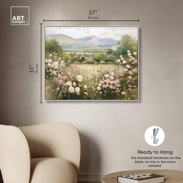 dimension image slide 11 of 16, Valley in Bloom Farmhouse Art Framed Canvas Print by Art Remedy