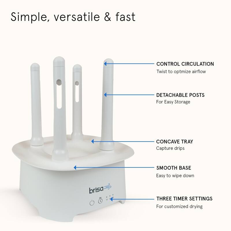 9" Brisa White Powered Drying Rack - 9.00 in. x 12.00 in. x 9.00 in.