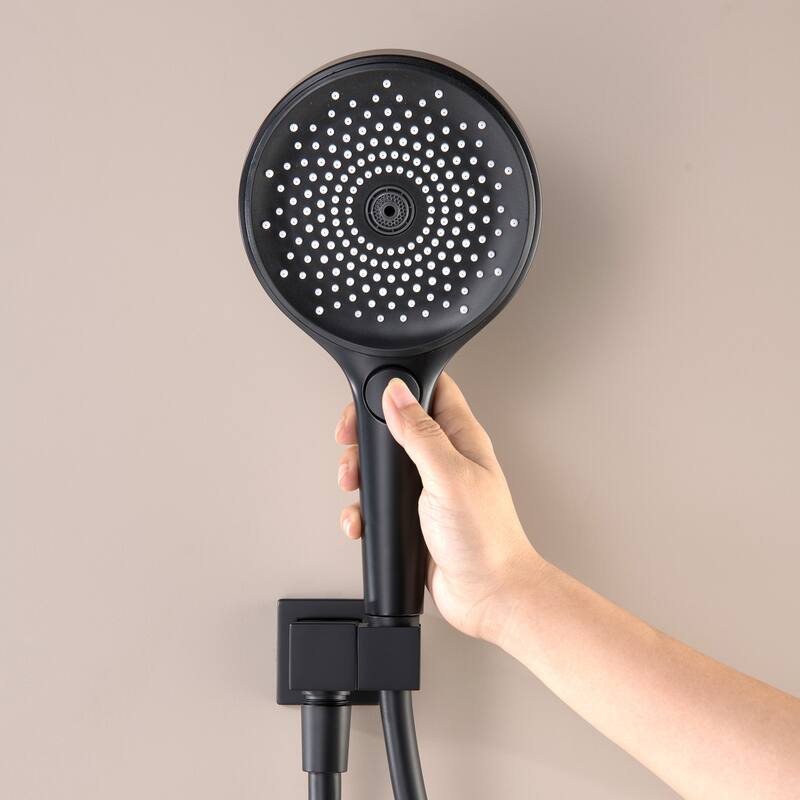 Wall-Mounted Thermostatic 12-in Rainfall and Waterfall Shower System With 3-way handshower