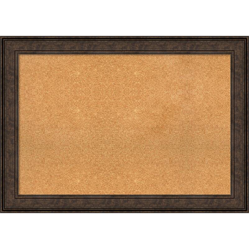 Ridge Framed Cork Bulletin Memo Board - 42-Inch x 30-Inch - Ridge Bronze