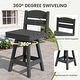 preview thumbnail 20 of 48, 3-Piece HDPE Counter Height Bar Set with 2 24.8'' Height Swivel Bar Stools and 29.92'' W Square Bar Table,Pub table sets of 3
