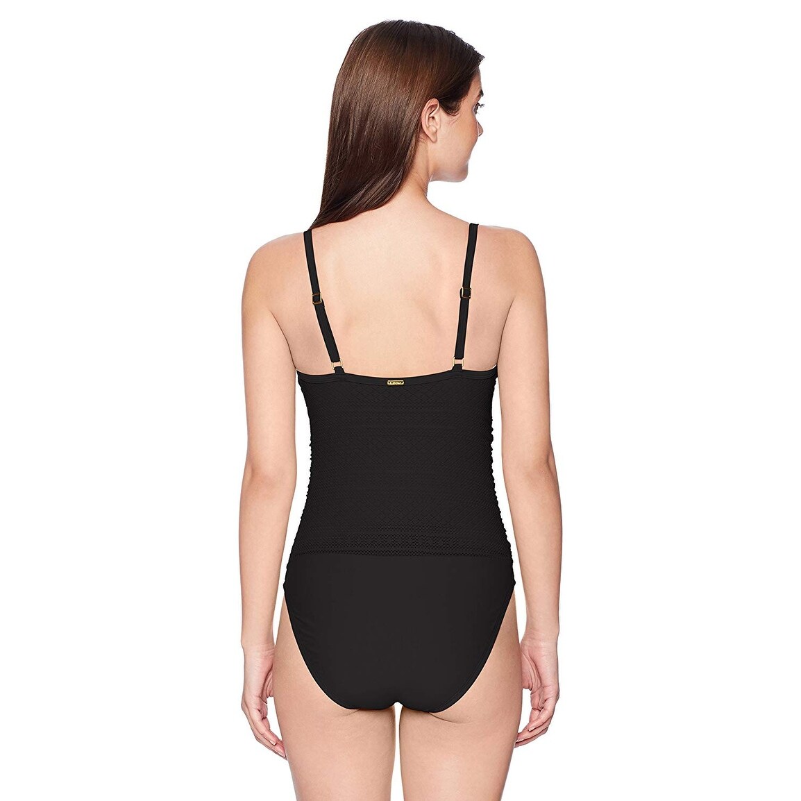 Ellen Tracy Womens Scoop Neck One Piece Swimsuit Bathingsuit