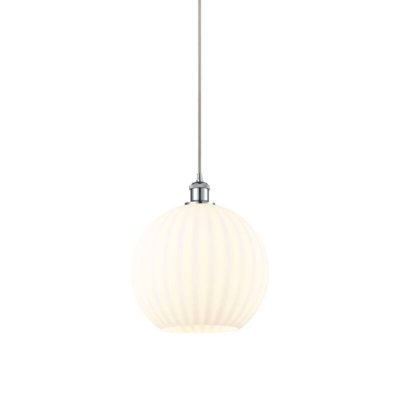 Innovations Lighting 516-1P-14-12 White Venetian Pendant White - Polished Chrome
