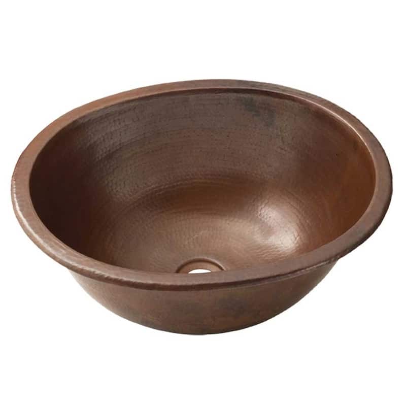 Native Trails Antique Copper Cameo 17" Copper Drop In Bathroom Sink - Antique Copper