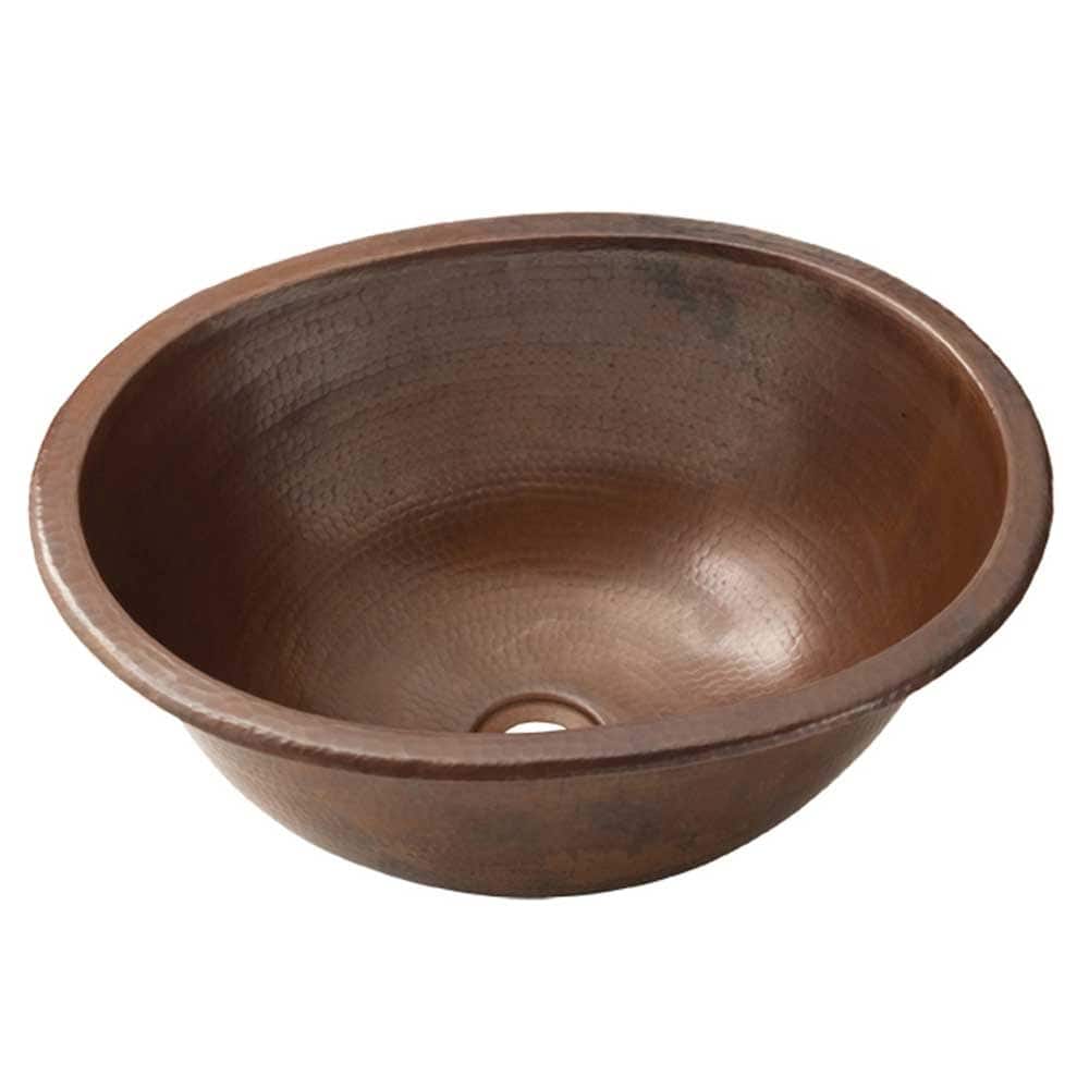 Native Trails Antique Copper Cameo 17" Copper Drop In Bathroom Sink