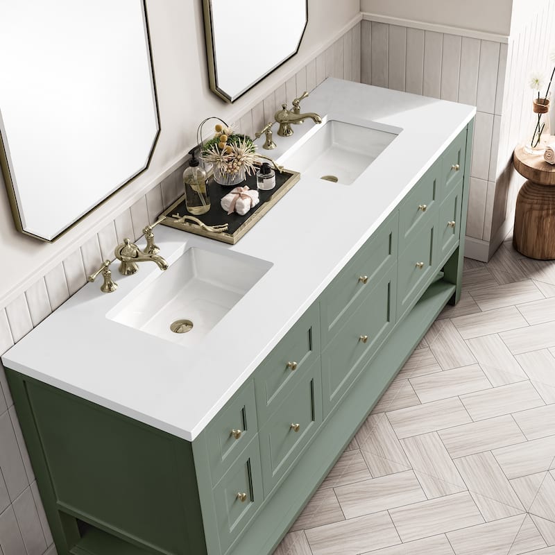 James Martin Vanities Breckenridge 72" Double Vanity, Smokey Celadon