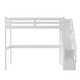 preview thumbnail 16 of 16, Twin Size Loft Bed with Storage Staircase & Study Desk, Vintage side Rail, Solid Wood Slats Support, Rustic style for Bedroom