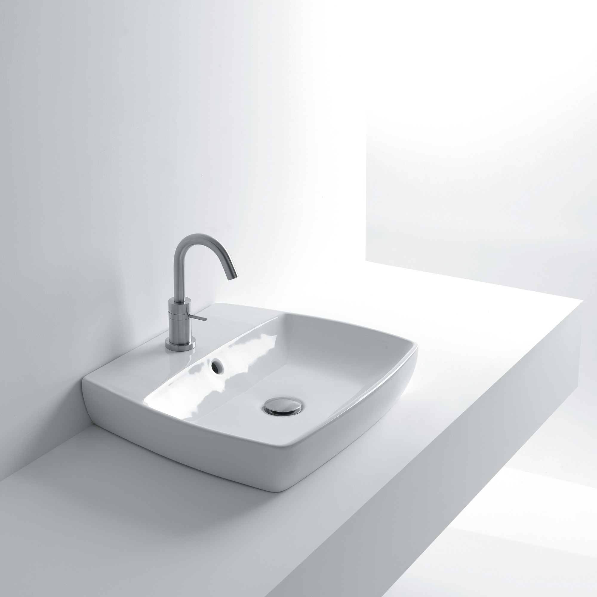 WS Bath Collections 19-1/2" Ceramic Vessel / Wall Mounted Bathroom