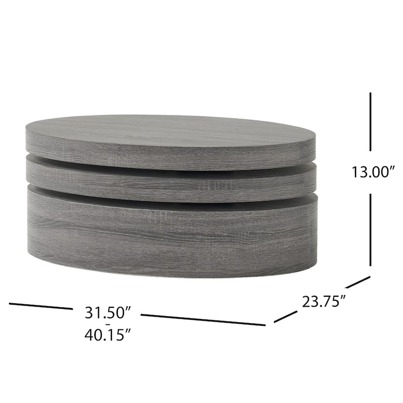 Roomfitters Modern Lift Top Coffee Table with Hidden Storage and Bottom Shelf, Wood Farmhouse Center Cocktail Table, Black