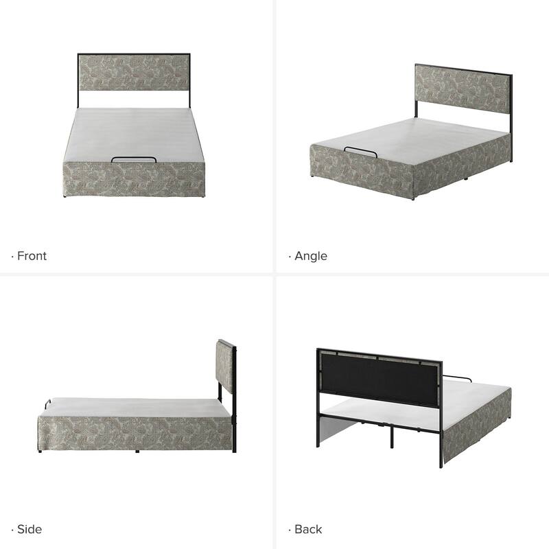 Oliver Modern Washable Slipcover Bed Upholstered Metal by HULALA HOME