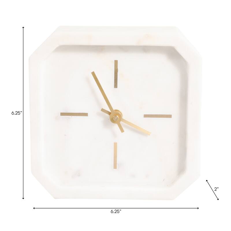 Modern Glam Marble & Stone Clock for Home Decor