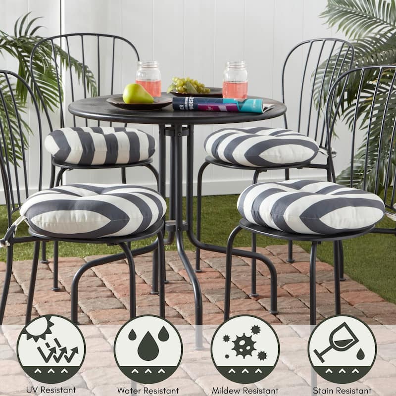 Outdoor 15-inch Round Bistro Chair Cushions (Set of 2)