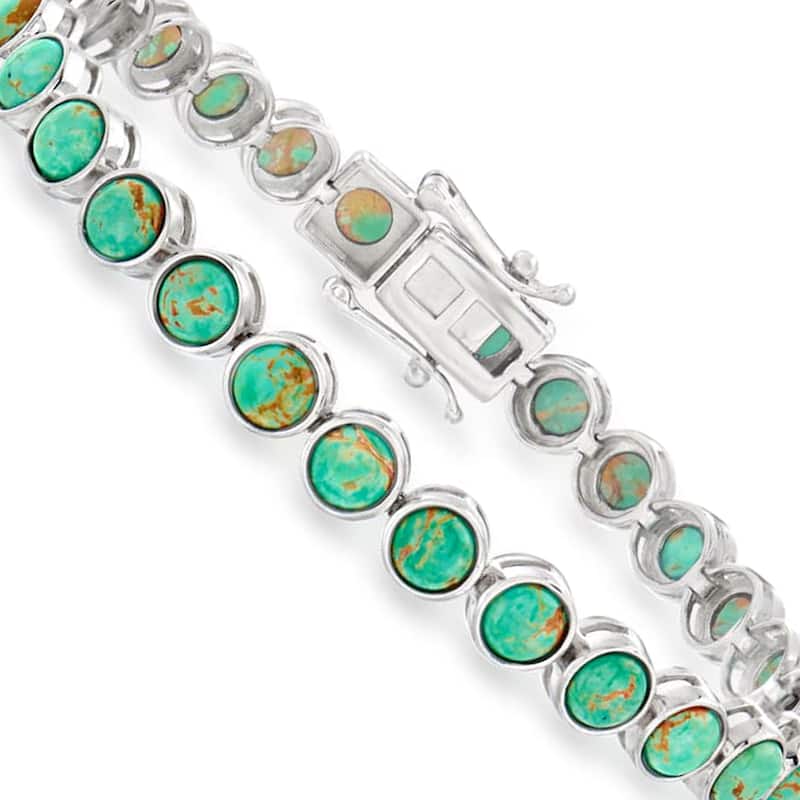 925 Sterling Silver Campitos Turquoise Tennis Bracelet