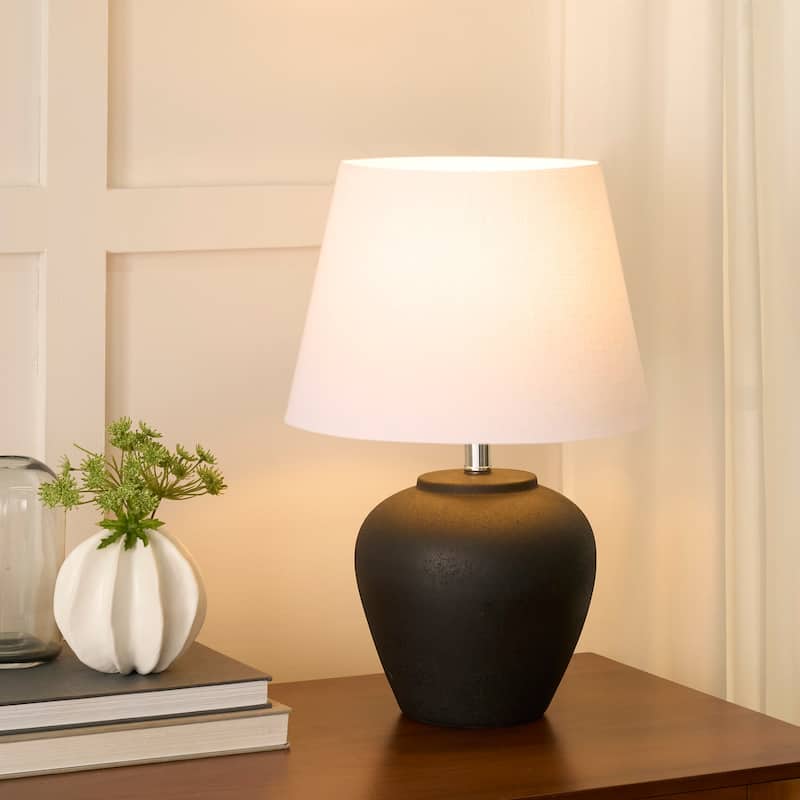Nourison 20" Rustic Ceramic Pot Table Lamp