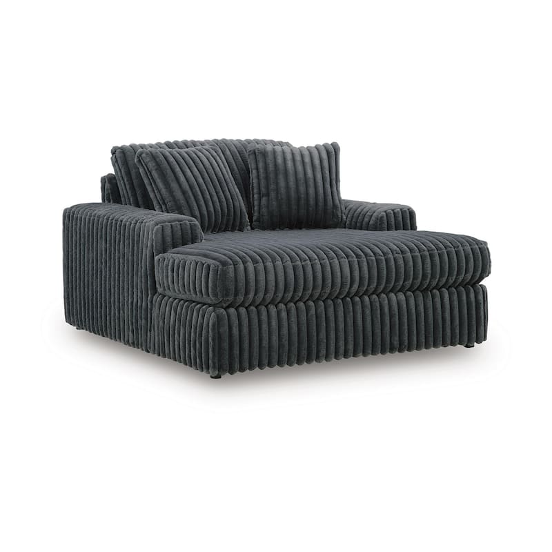 Signature Design by Ashley Midnight-Madness Dark Gray Oversized Chaise - 64"W x 68"D x 41"H