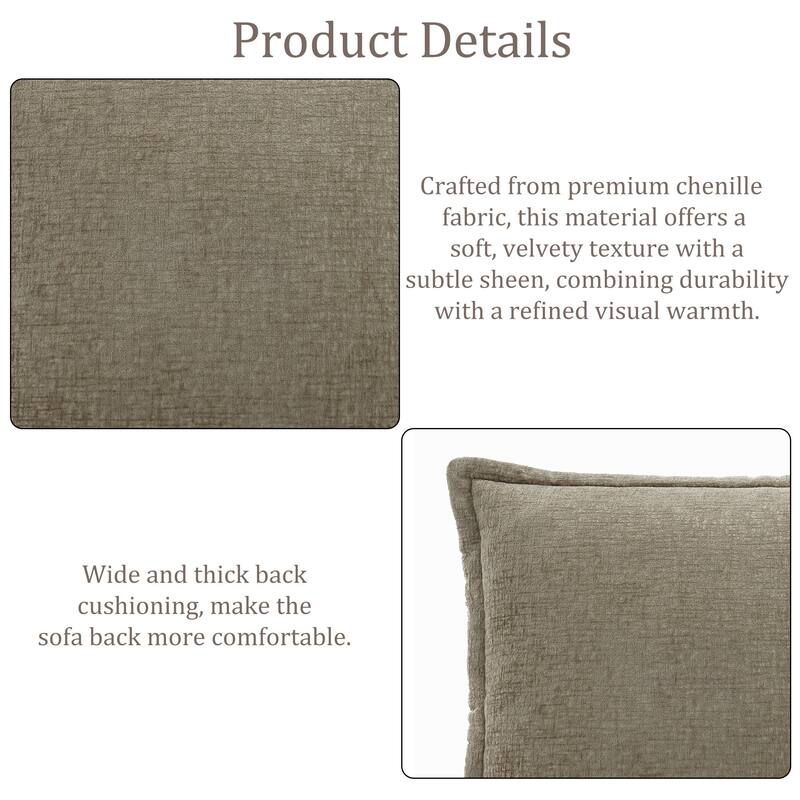 42"W Chenille Upholstered No Assembly Corner Chair