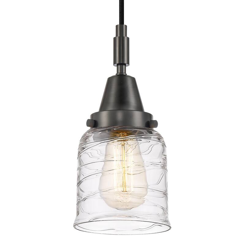 Innovations Lighting 447-1P-G513 Bell 5" Wide Mini Pendant with Clear - Matte Black