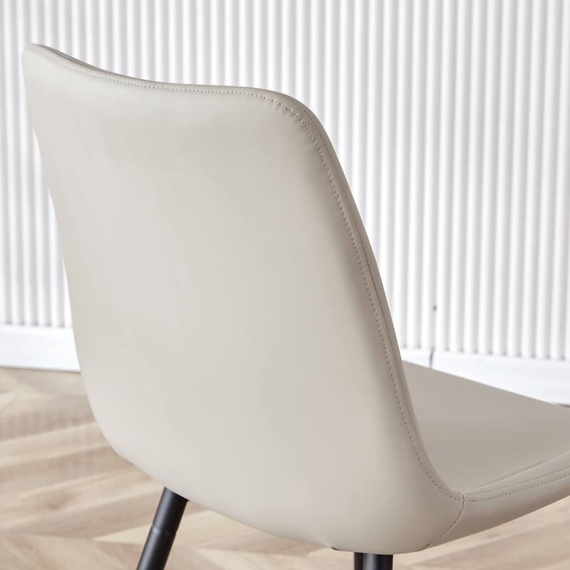 Side Chair Coffee Chair Warm Grey Meeting Room Chair Dining Chair Accent Chair Armless Chair with Metal Legs