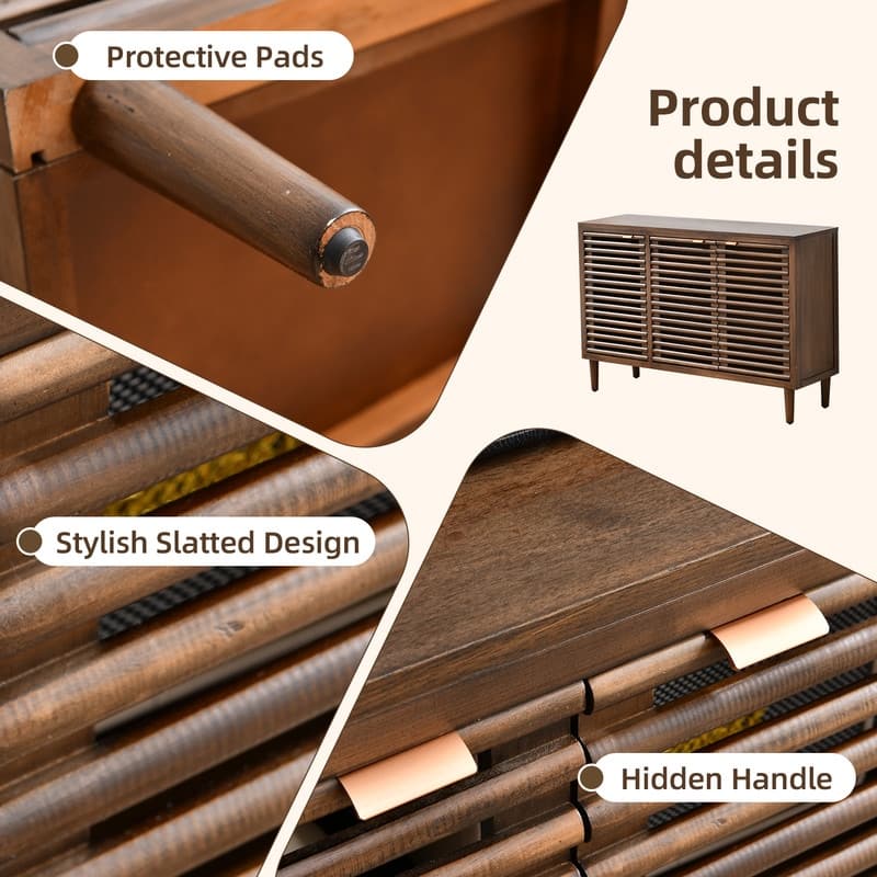 3-Door Storage Cabinet With Adjustable Shelves