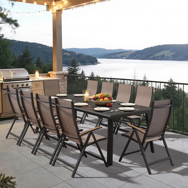 Outdoor Patio All-Weather Aluminum Dining Table for 8-12 Person - 92.9in