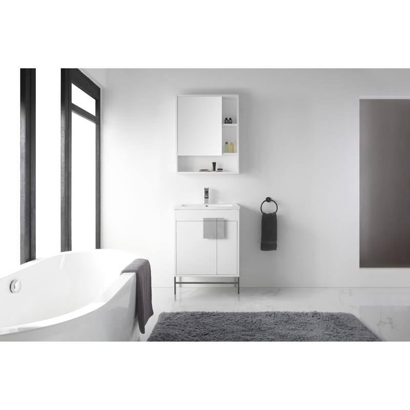 24-inch Modern Bathroom Vanity Set w/ Vitreous China Sink Top