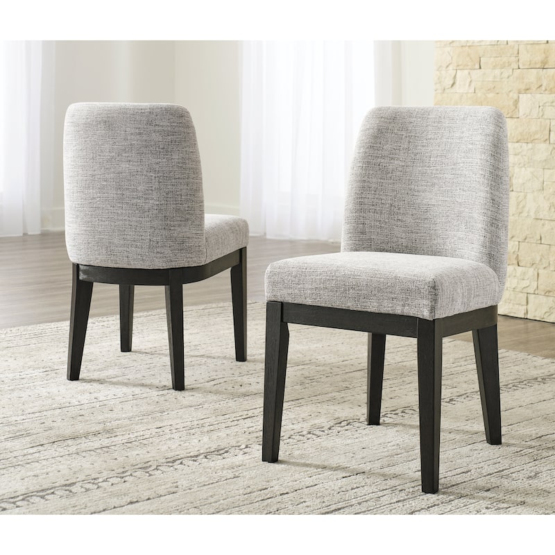 Burkhaus Dark Brown Dining Upholstered Side Chair, Set of 2 - 20.5" W x 24" D x 35.5" H