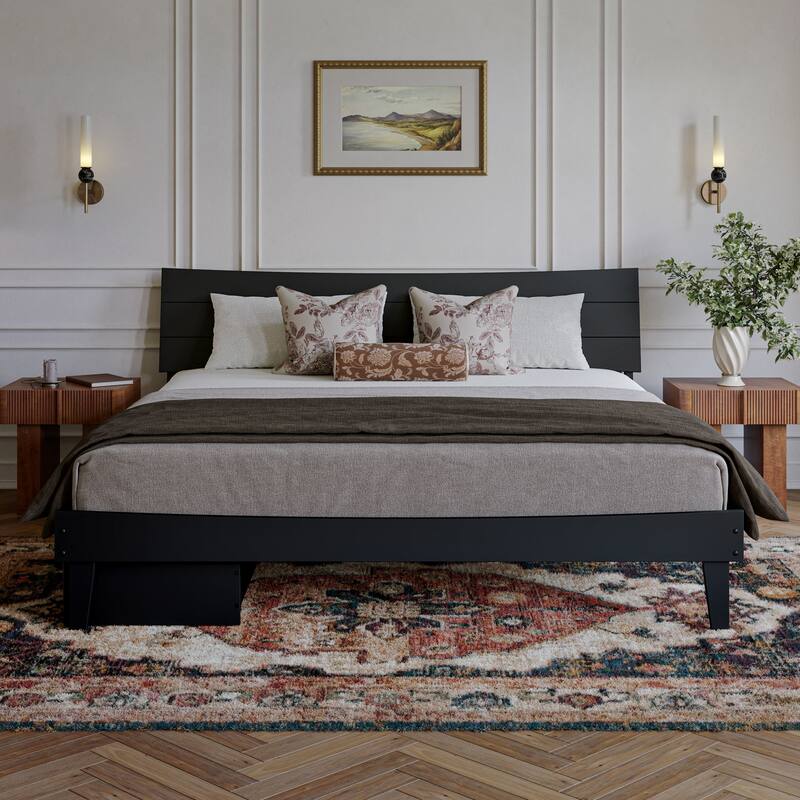 Phoenix Wood Platform Bed with Storage Drawers