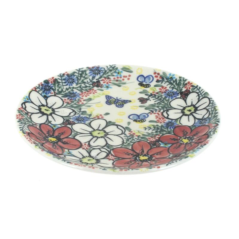 Blue Rose Polish Pottery Vena Dessert Plate
