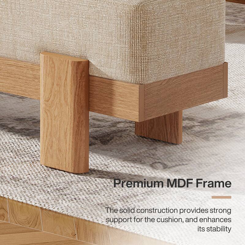 55-Inch Upholstered Entryway Bench, Modern Shoe Bench with Padded