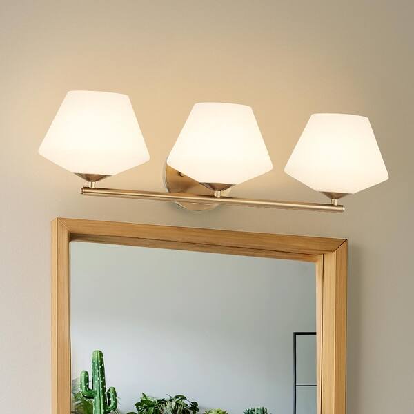 slide 2 of 10, Hunter Celestial Valley 3 Light Bathroom Vanity Light - Contemporary, Modern, Damp-Rated! Alturas Gold