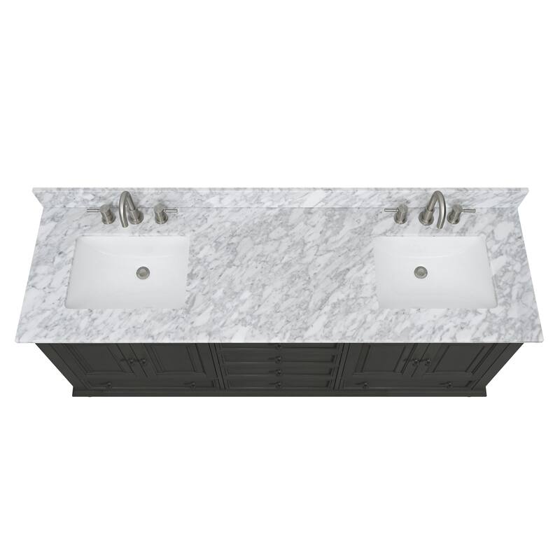 Avanity Thompson 72 in. Double Sink Bathroom Vanity with Carrara Marble Top - 73"W x 22"D x 35"H