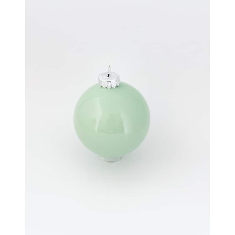 Pearl Finish Glass Christmas Ball Ornaments 1.5" (40Mm) Aqua Blue 40Ct