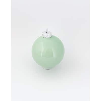 Pearl Finish Glass Christmas Ball Ornaments 1.5" (40Mm) Aqua Blue 40Ct