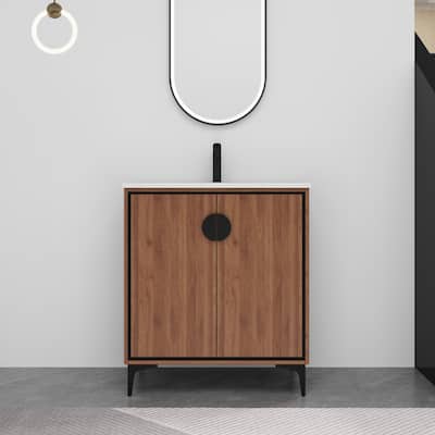 ARTCHIRLY 24/30 Inch Bathroom Vanity with Sink, Freestanding Bathroom Vanity with Soft Close Door and Adjustable Shelf