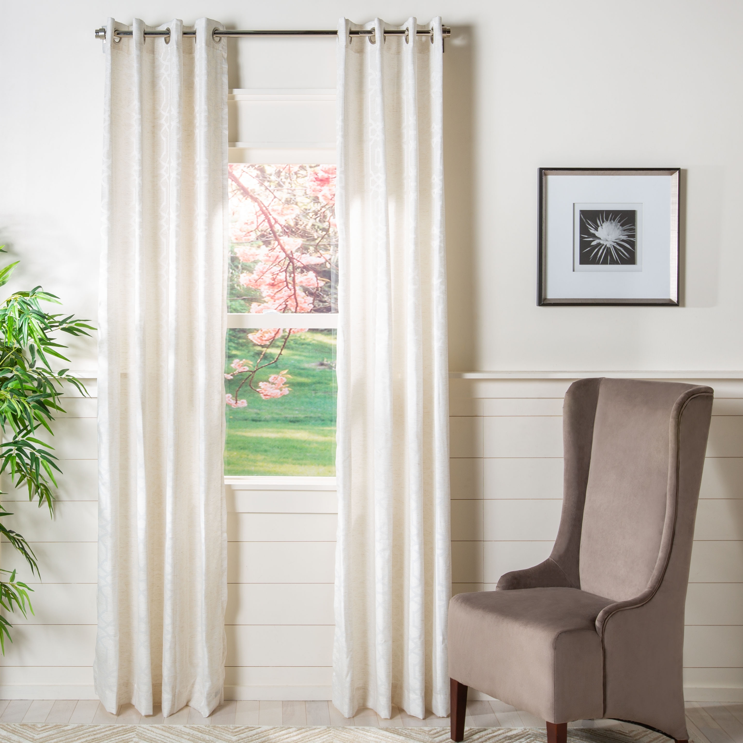 SAFAVIEH Wiepke Semi-Sheer Window Curtain Panel