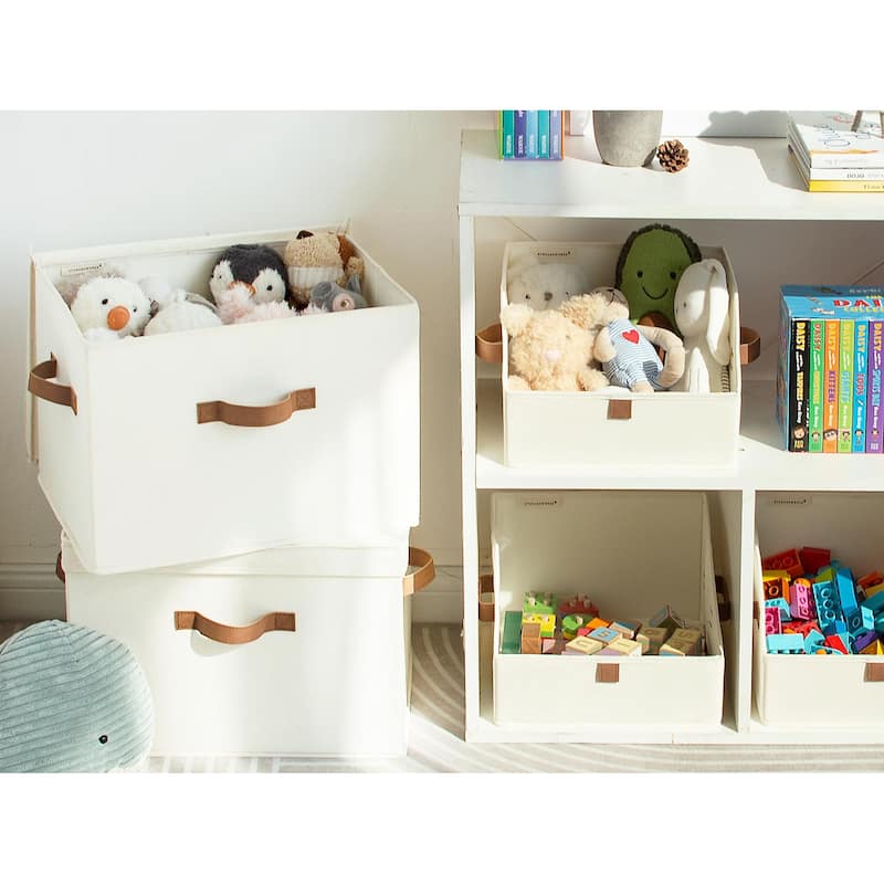 2-Pack Closet Storage Bin with Lid and Handle, Large Fabric Storage Box for Clothes, Towels, Toys, Shoes
