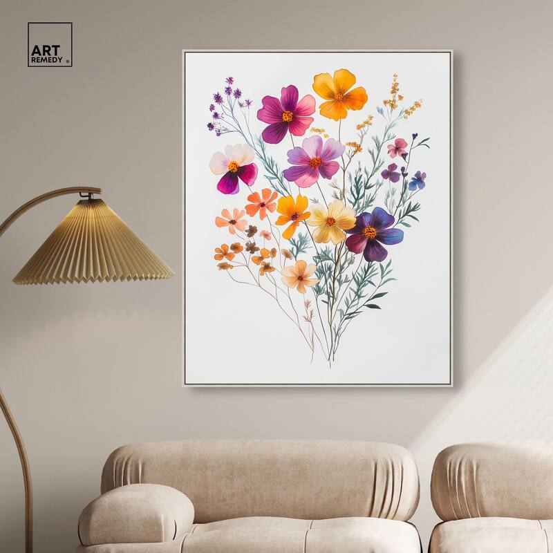 Watercolor Wildflower Canvas by Art Remedy