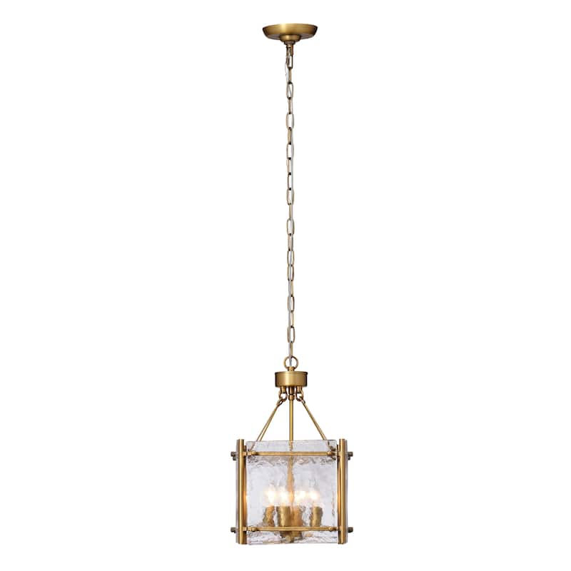 Jamie Young Glenn Small Square Metal 4-Light Chandelier