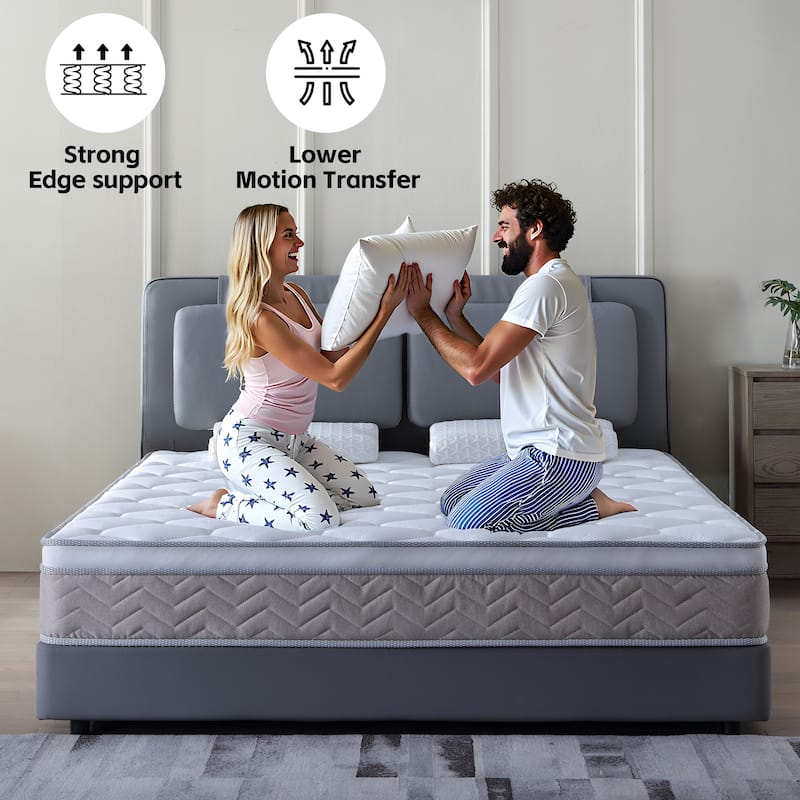 GDFStudio - Aeliana 12-Inch Hybrid Memory Foam and Pocket Coil Eurotop Mattress