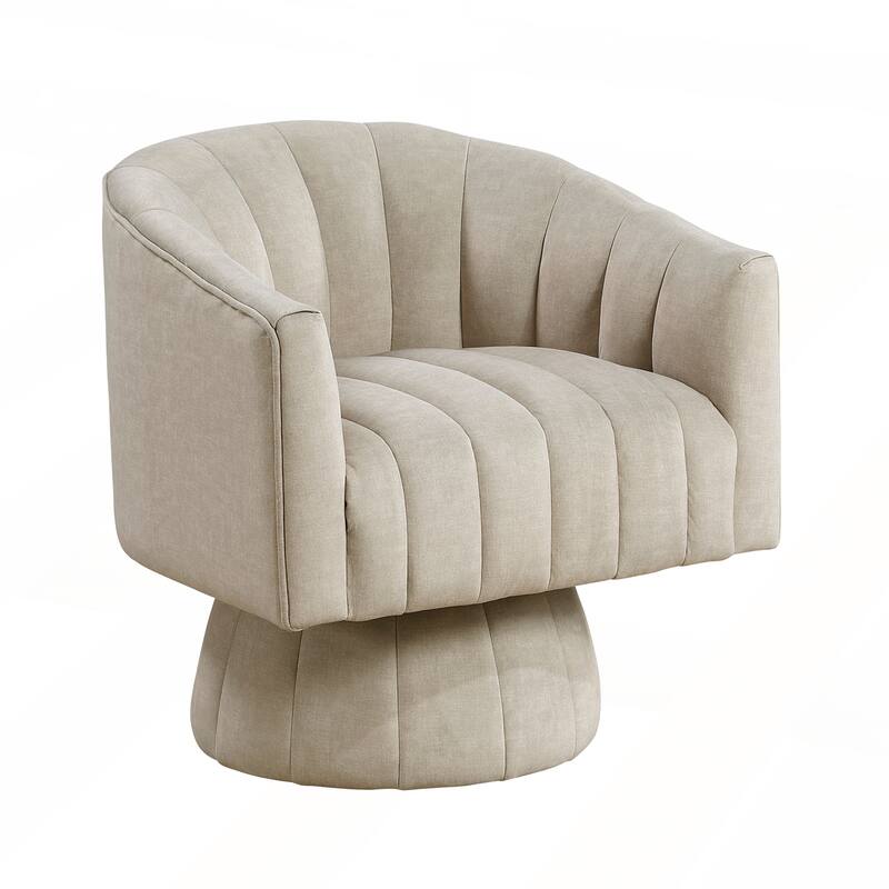 1pc Comfortable Barrel Back Swivel Chair