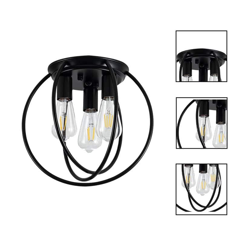 3 Light bulbs light Black ceiling light Metal kitchen lights - N/A
