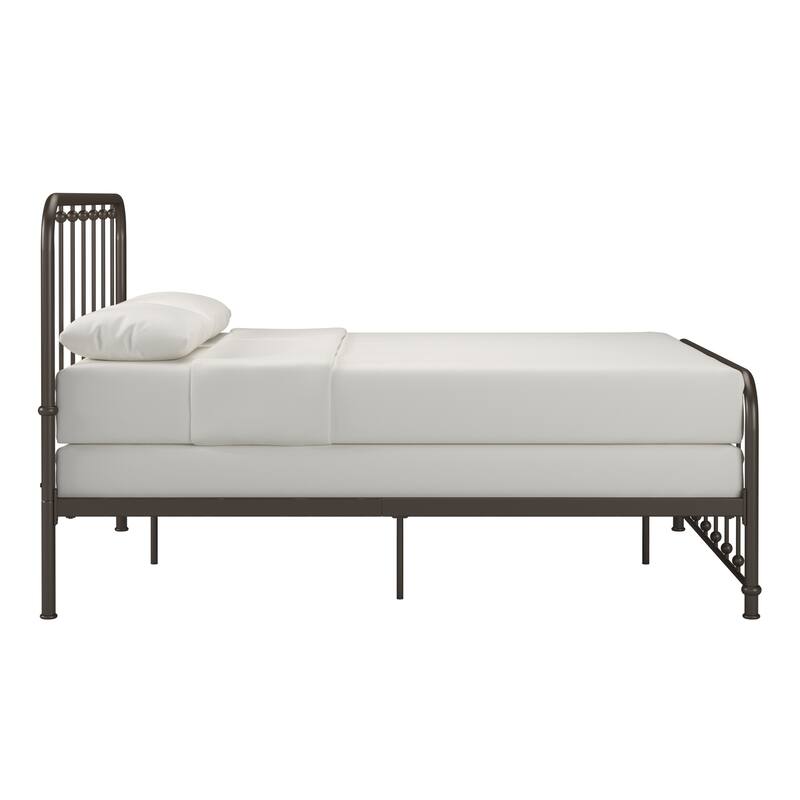 Kae Metal Bed with Beaded Headboard by iNSPIRE Q Classic
