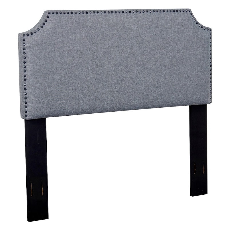 Morden Full/Queen Nailhead Upholstered Fabric Headboard - Grey Fabric Headboard