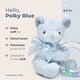 preview thumbnail 2 of 4, Bearington Baby Polky Blue 5" Plush Teddy Bear Shaker Rattle