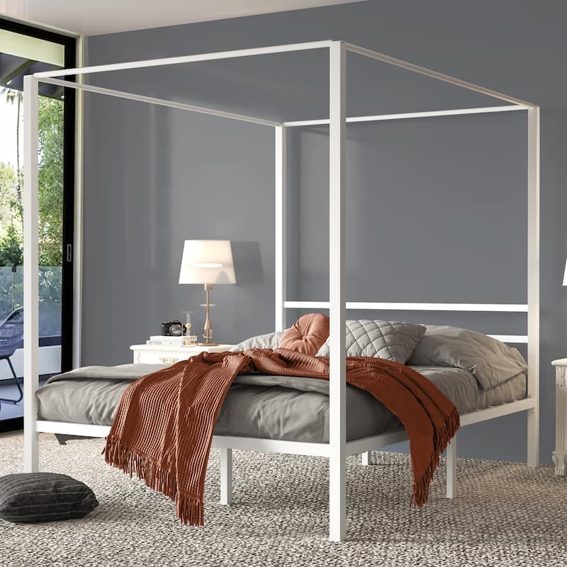Metal Canopy Platform Bed Frame